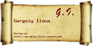 Gergely Ilona névjegykártya